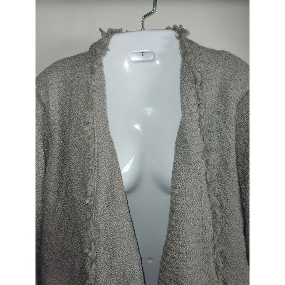 Blank NYC Tweed Open Jacket With Fringe Tan Size Large - Picture 4 of 9